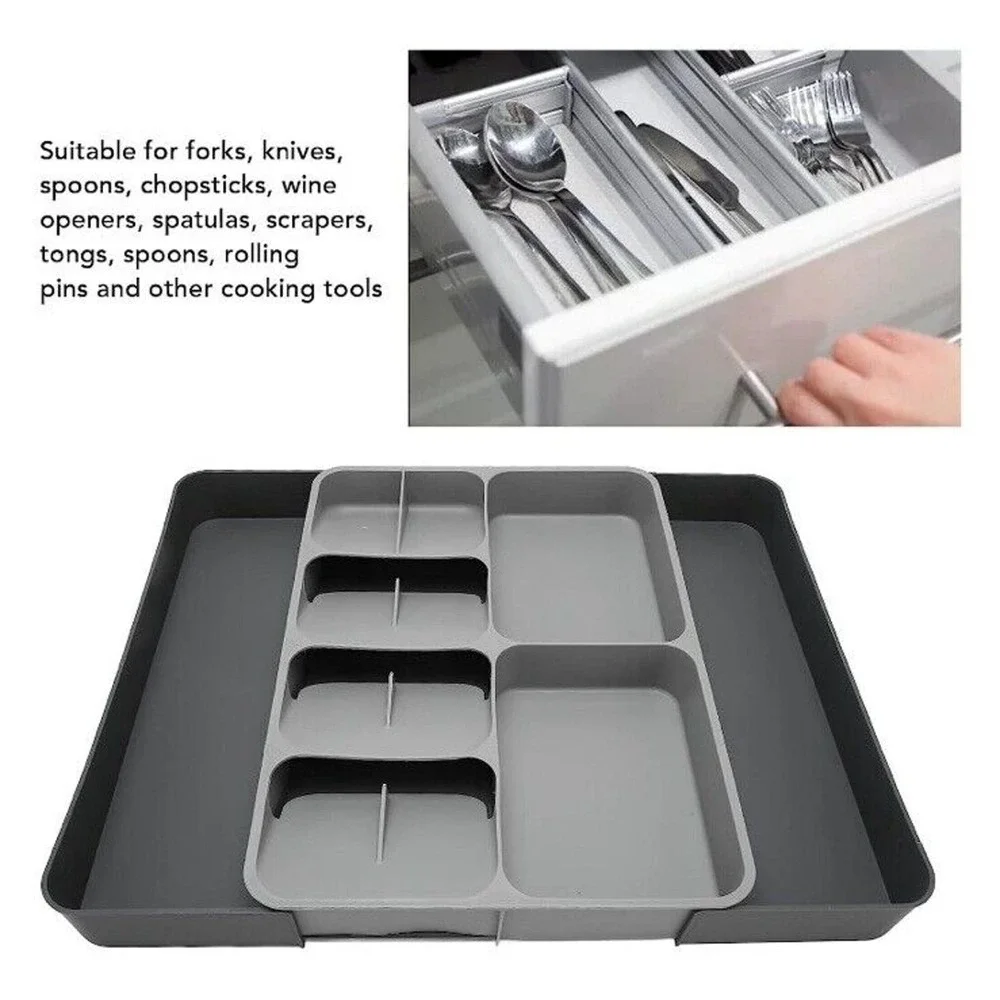 New Kitchen Drawer Organizer Tray‎ Silverware Organizer Storage Tray Expandable